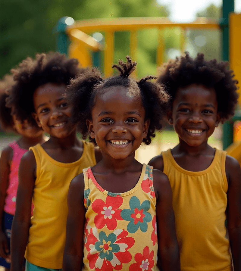 Familia afroputumayense sonriendo